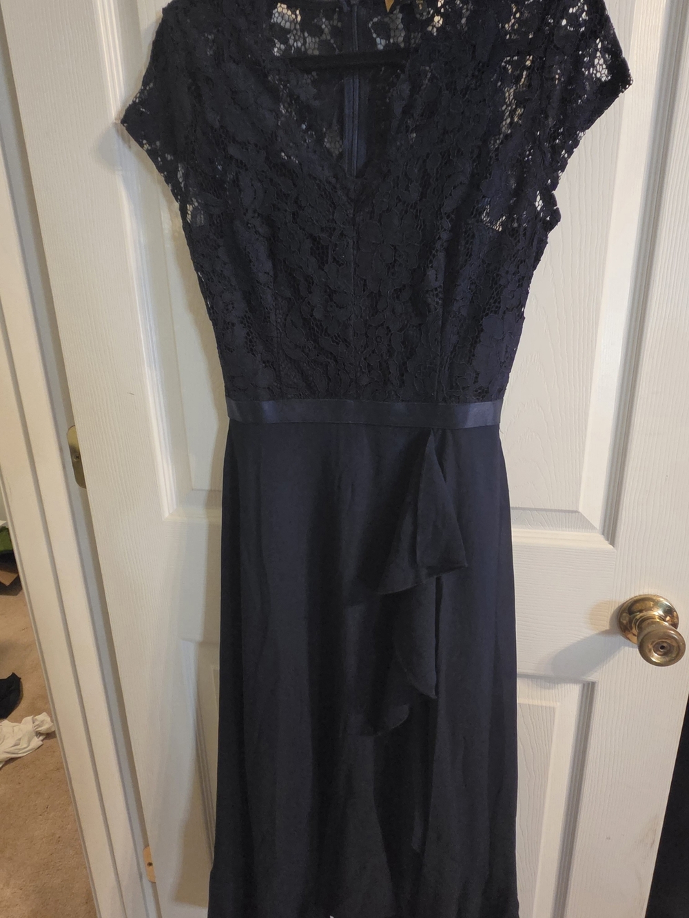 NWT Miusol Navy Lace Midi Dress with Satin Waist